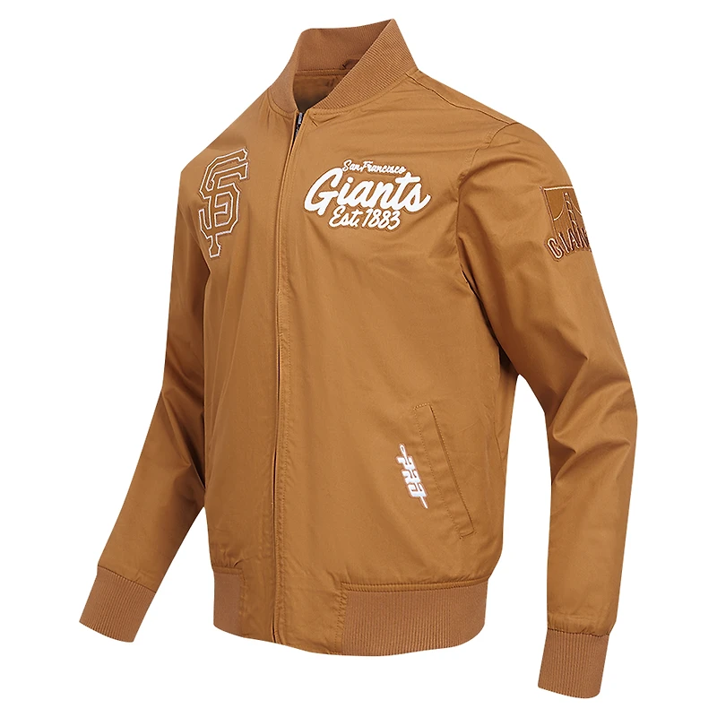 Veste entièrement zippée en sergé Pro Standard marron pour hommes des Giants de San Francisco Paint The City