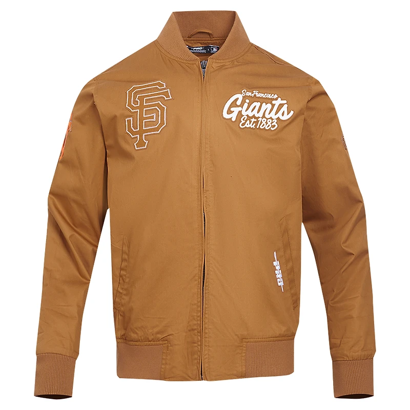 Veste entièrement zippée en sergé Pro Standard marron pour hommes des Giants de San Francisco Paint The City