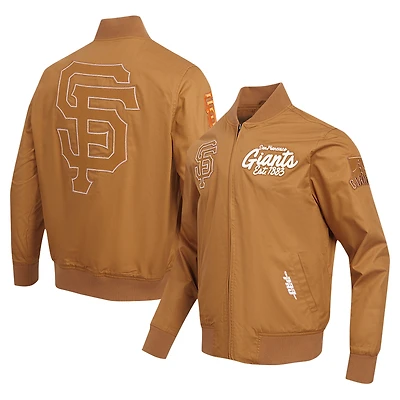 Veste entièrement zippée en sergé Pro Standard marron pour hommes des Giants de San Francisco Paint The City