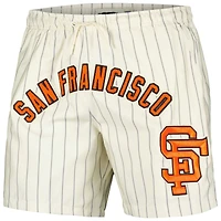 Men's Pro Standard Cream San Francisco Giants Pinstripe Retro Classic Woven Shorts