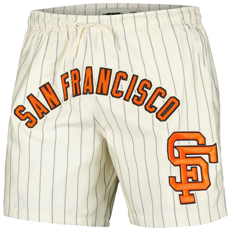 Short tissé classique rétro à fines rayures Pro Standard pour hommes, crème, San Francisco Giants