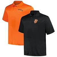 Ensemble de deux polos unis noirs et oranges San Francisco Giants pour hommes, grandes tailles