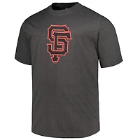 T-shirt pour hommes Profile Heather Black San Francisco Giants Big & Tall avec logo vieilli