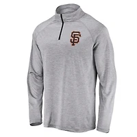 Men's Profile Heather Gray San Francisco Giants Big & Tall Raglan Quarter-Zip Top