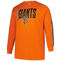 T-shirt à manches longues orange deux coups pour homme, profil Big & Tall, San Francisco Giants