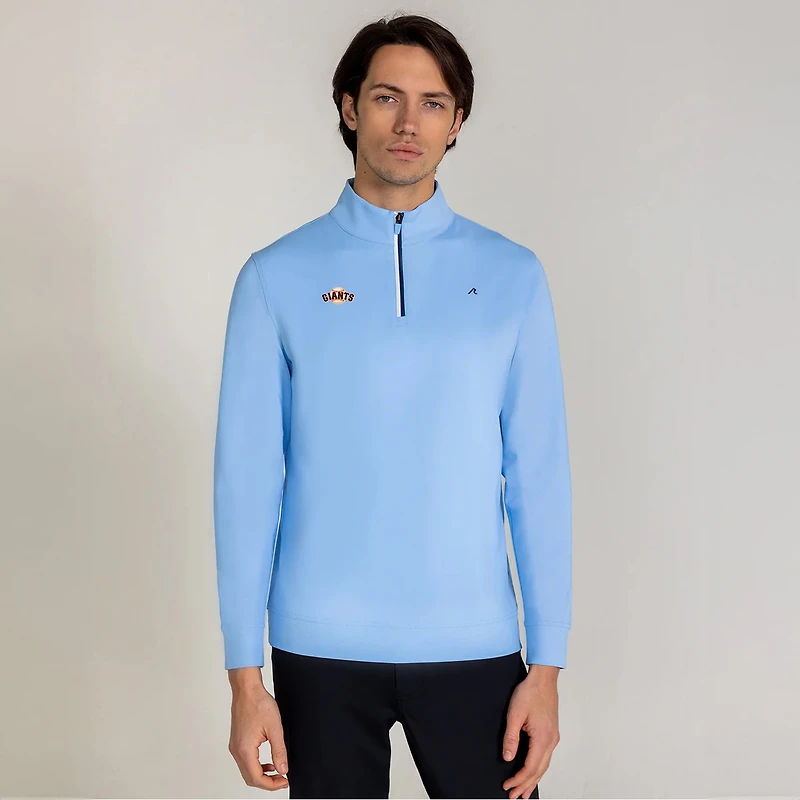 Pull à col zippé Redvanly bleu clair San Francisco Giants pour homme