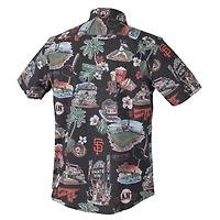 Chemise hawaïenne à boutons Reyn Spooner noire pour homme, grandes tailles, San Francisco Giants, Scenic Performance Tri-Blend.
