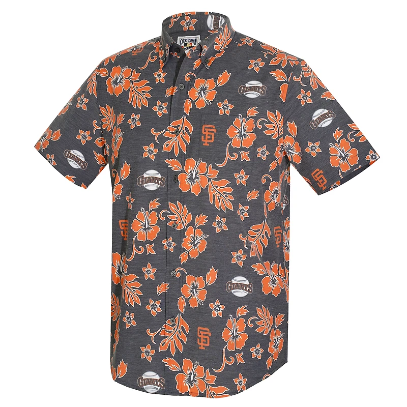 Men's Reyn Spooner Black San Francisco Giants Cooperstown Kekai Performance Button-Down Tri-Blend Top