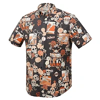 Chemise boutonnée à trois mélanges Reyn Spooner pour hommes, noire, San Francisco Giants Día De Los Muertos