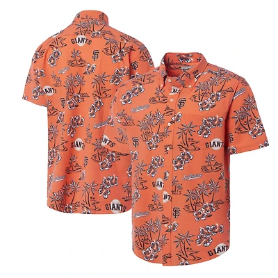 Chemise boutonnée Kekai orange Reyn Spooner pour homme, des Giants de San Francisco