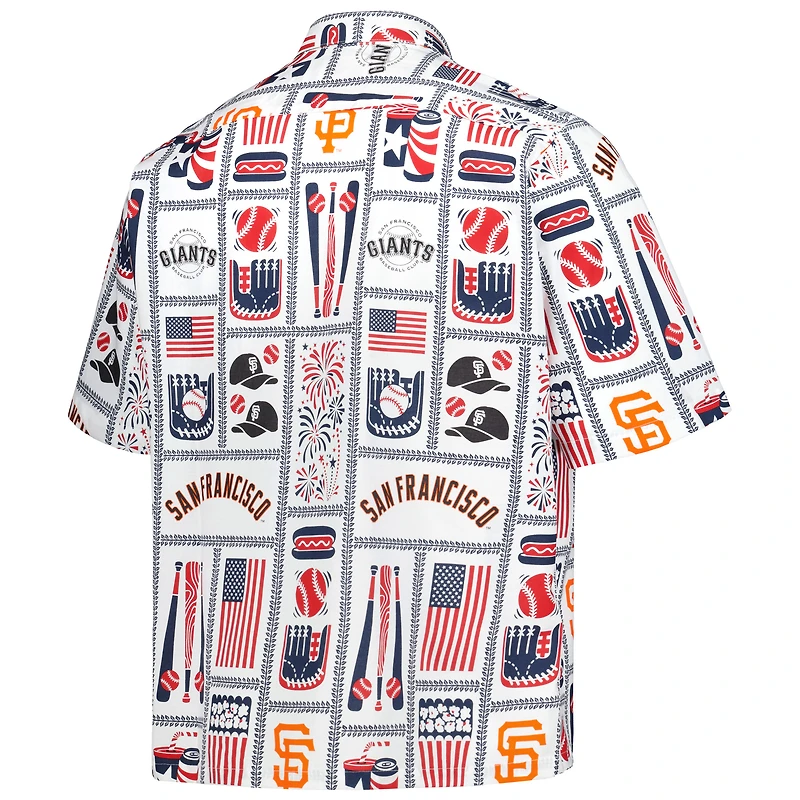 Chemise boutonnée Americana des Giants de San Francisco pour homme Reyn Spooner, blanche