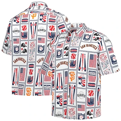 Chemise boutonnée Americana des Giants de San Francisco pour homme Reyn Spooner, blanche