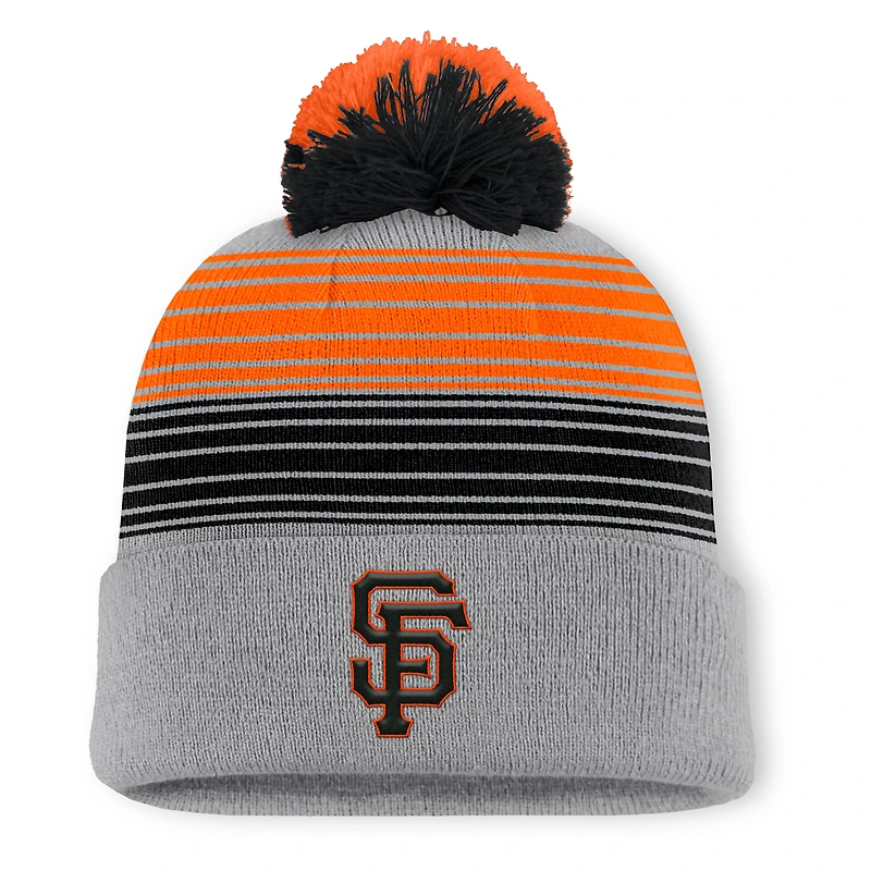 Bonnet en tricot à revers et pompon gris Fanatics des Giants de San Francisco pour homme