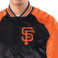 Veste universitaire raglan Starter noire et orange des Giants de San Francisco pour homme