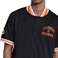 Veste à manches courtes boutonnée Starter noire pour homme, San Francisco Giants