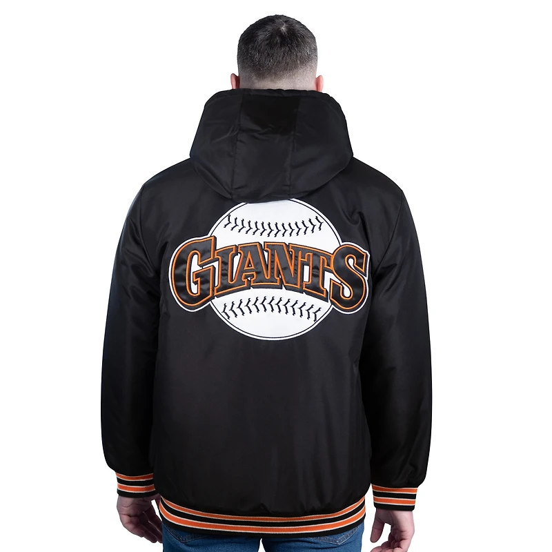 Veste zippée intégrale Starter noire pour homme, modèle professionnel des Giants de San Francisco.