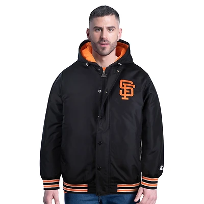 Veste zippée intégrale Starter noire pour homme, modèle professionnel des Giants de San Francisco.