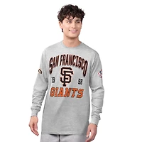 Ensemble de deux t-shirts à manches longues et courtes Starter pour homme, gris chiné/noir, San Francisco Giants