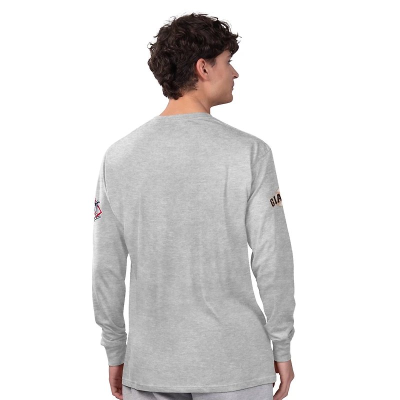 Ensemble de deux t-shirts à manches longues et courtes Starter pour homme, gris chiné/noir, San Francisco Giants