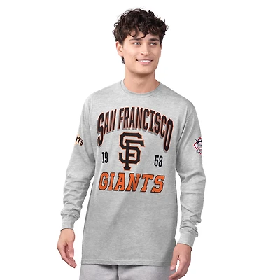 Men's Starter  Heather Gray/Black San Francisco Giants Two-Pack Long Sleeve & Short T-Shirt Set