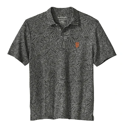 Men's Tommy Bahama  Black San Francisco Giants Wild Hibiscus Tri-Blend IslandZone Polo
