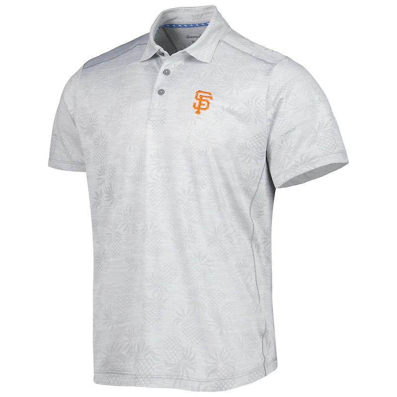 Polo Tommy Bahama gris pour homme San Francisco Giants IslandZone Pineapple Palm Coast