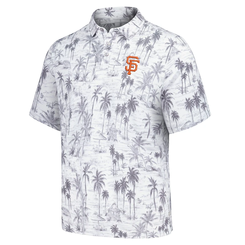 Men's Tommy Bahama Gray San Francisco Giants Sport Cabana Shores IslandZone Tri-Blend Polo