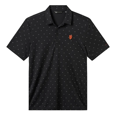 Polo TravisMathew noir pour homme, modèle Crowd Roar des Giants de San Francisco, en mélange trois matières.