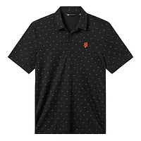 Polo TravisMathew noir pour homme, modèle Crowd Roar des Giants de San Francisco, en mélange trois matières.