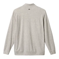 Pull-over TravisMathew pour homme, gris chiné, San Francisco Giants Cloud Home Game, col zippé, en mélange de trois matières.