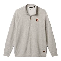 Men's TravisMathew  Heather Gray San Francisco Giants Cloud Home Game Quarter-Zip Tri-Blend Pullover