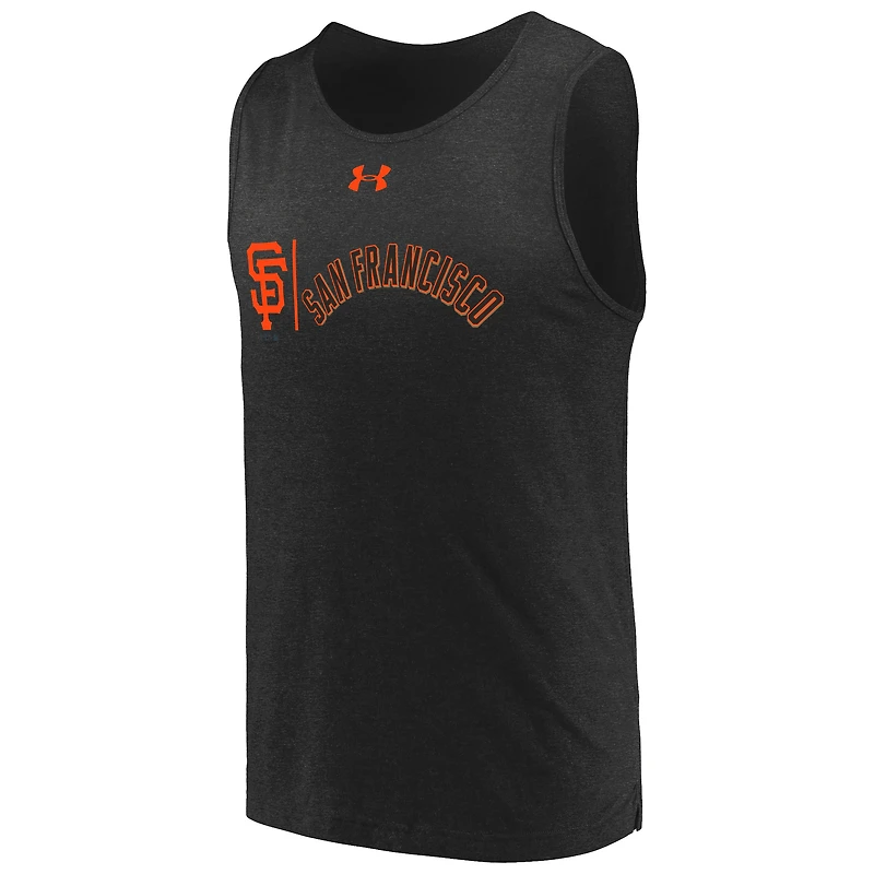 Men's Under Armour Black San Francisco Giants Dual Logo Performance Tri-Blend Tank Top