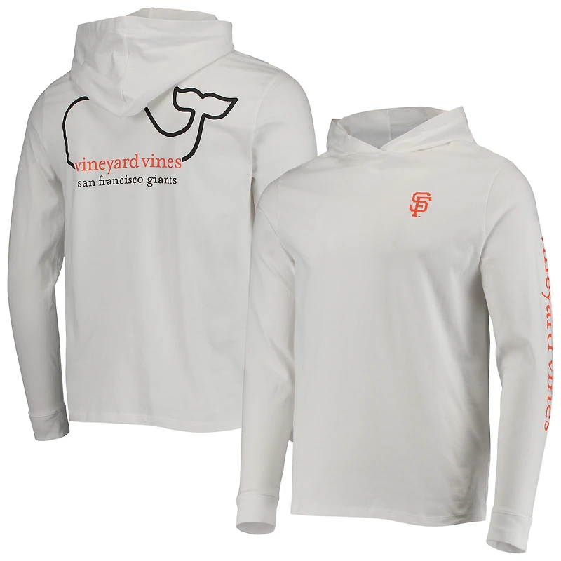T-shirt à manches longues avec logo Vineyard Vines des Giants de San Francisco pour homme, blanc