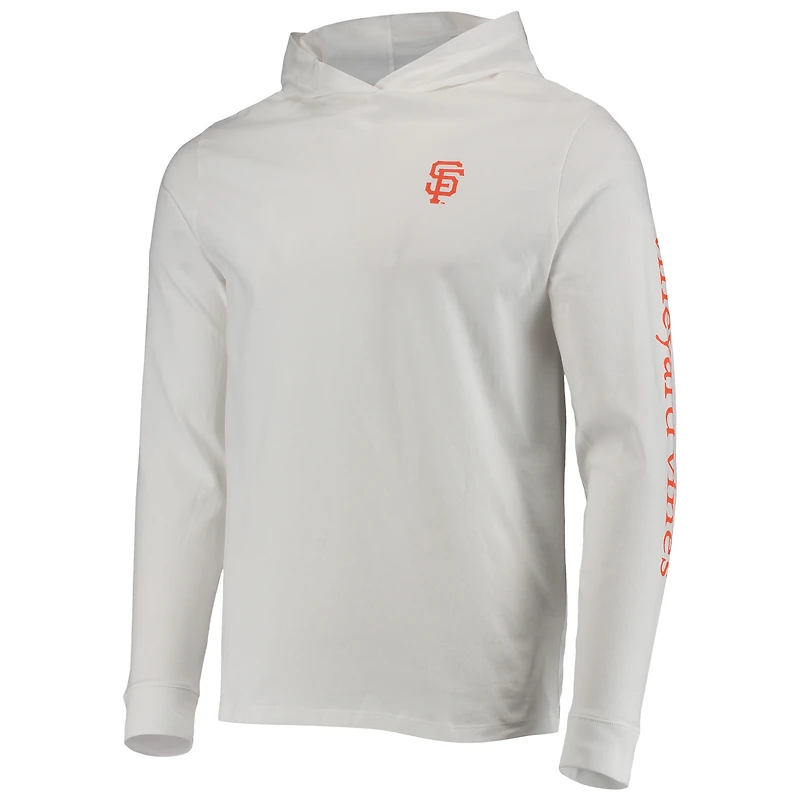 T-shirt à manches longues avec logo Vineyard Vines des Giants de San Francisco pour homme, blanc