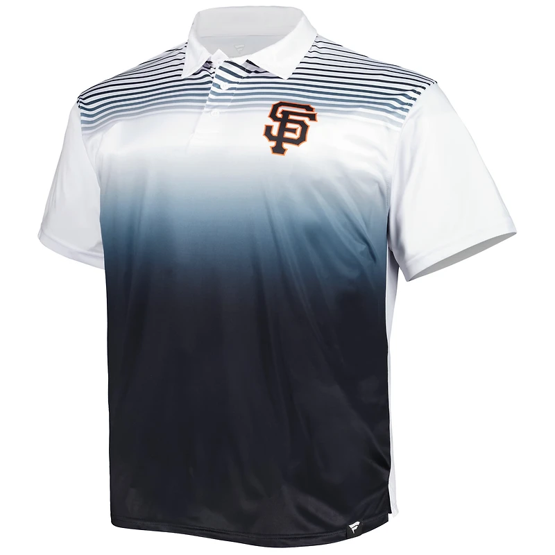Polo sublimé San Francisco Giants Big & Tall blanc/noir pour homme