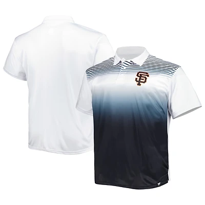 Polo sublimé San Francisco Giants Big & Tall blanc/noir pour homme