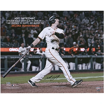 Photographie autographiée de Mike Yastrzemski des Giants de San Francisco 16" x 20" du Grand Chelem - Édition limitée à 100 exemplaires