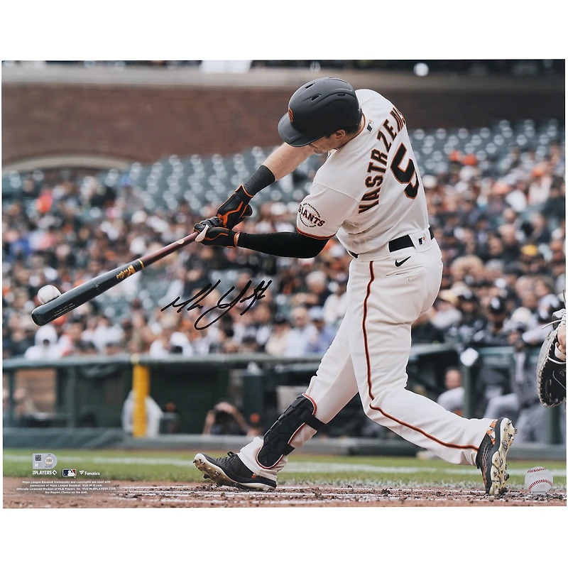 Photographie horizontale autographiée de 16" x 20" de Mike Yastrzemski, joueur de San Francisco Giants