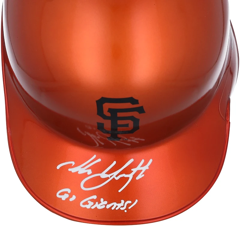 Casque de frappeur alternatif chromé autographié par Mike Yastrzemski des San Francisco Giants avec inscription « Go Giants » - Exclusivité Fanatics