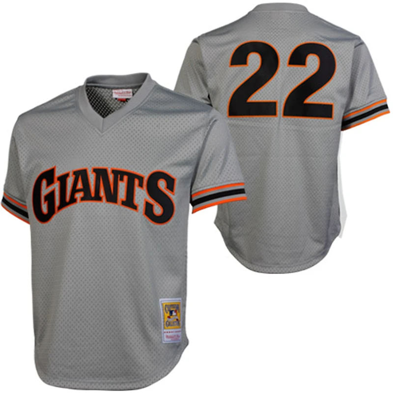 Mitchell & Ness Will Clark San Francisco Giants 1989 Authentique Maillot d'entraînement au bâton de la collection Cooperstown - Gris