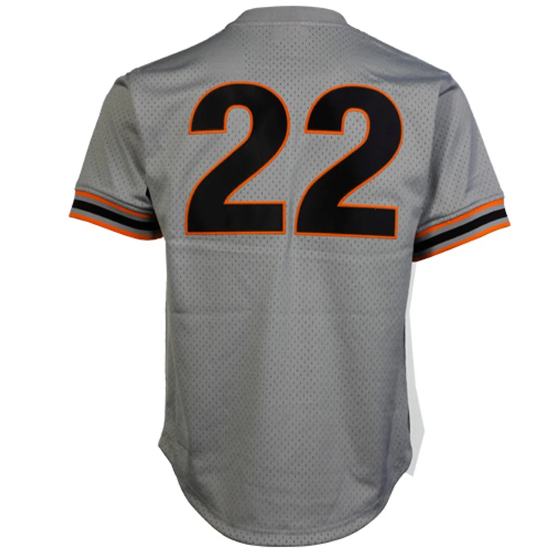 Mitchell & Ness Will Clark San Francisco Giants 1989 Authentique Maillot d'entraînement au bâton de la collection Cooperstown - Gris
