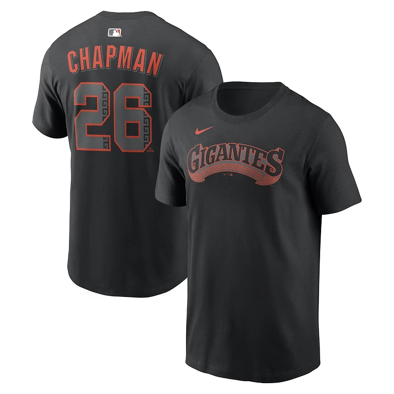 T-shirt Nike Matt Chapman noir des Giants de San Francisco avec nom et numéro