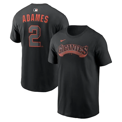Name & Number T-Shirt Nike Willy Adames Black San Francisco Giants