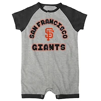 Barboteuse à boutons-pression Raglan pour nouveau-né et nourrisson gris chiné San Francisco Giants Extra Base Hit