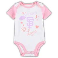 Nouveau-né et bébé blanc/rose San Francisco Giants Spreading Love Body & Tutu avec ensemble de leggings