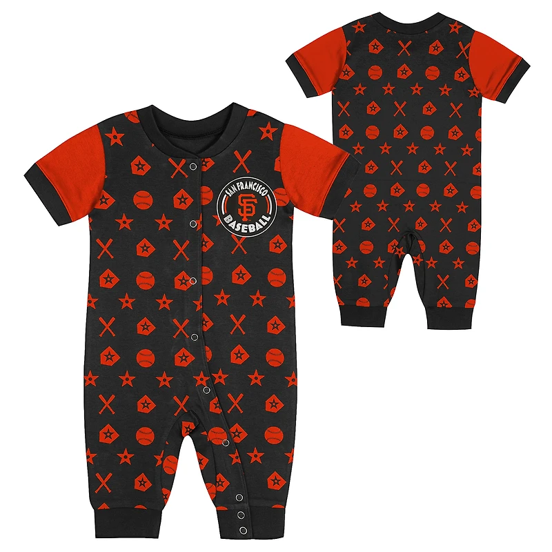 Newborn  Black San Francisco Giants Hard 90 Coveralls