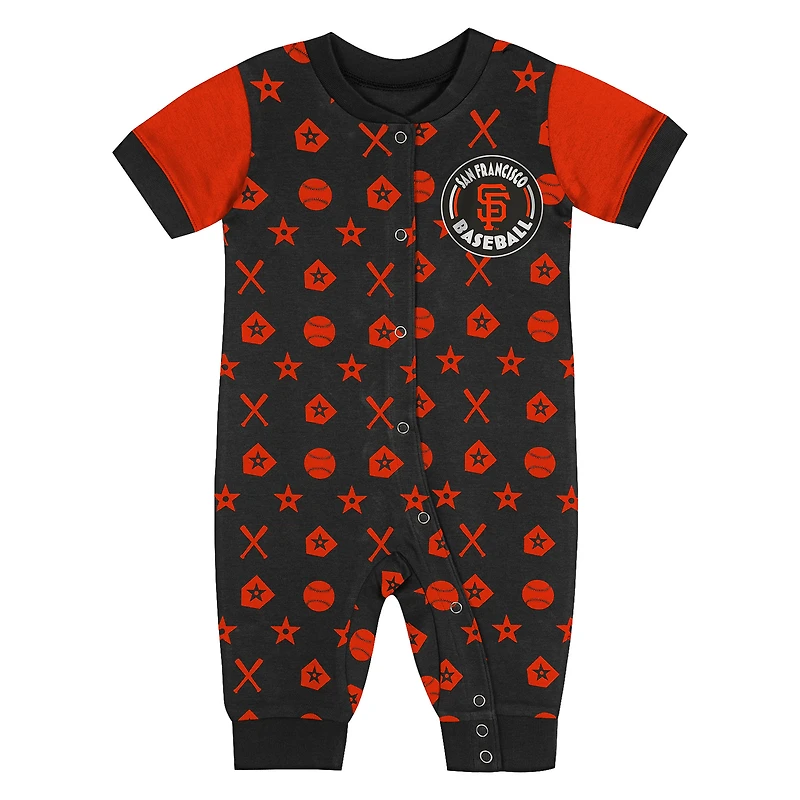 Newborn  Black San Francisco Giants Hard 90 Coveralls