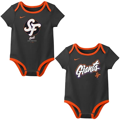 Newborn Nike Gray San Francisco Giants 2025 City Connect Two-Piece Bodysuit Set
