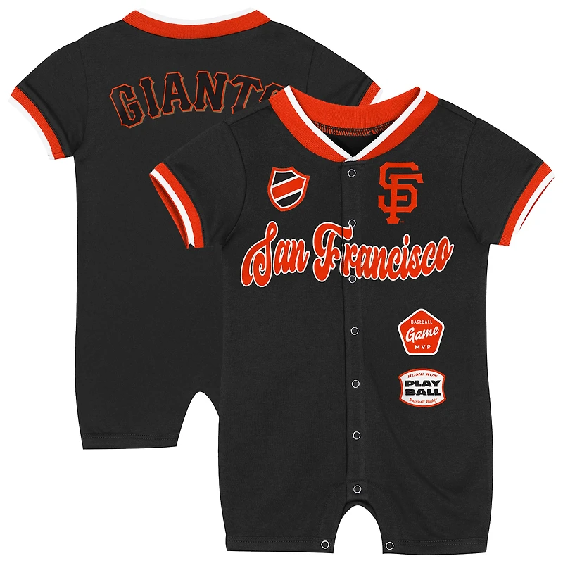 Combinaison Outerstuff noire pour nouveau-né, motif les Giants de San Francisco.