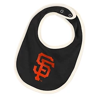 Newborn Outerstuff Black San Francisco Giants Up One Three-Piece Bodysuit, Bib & Booties Set